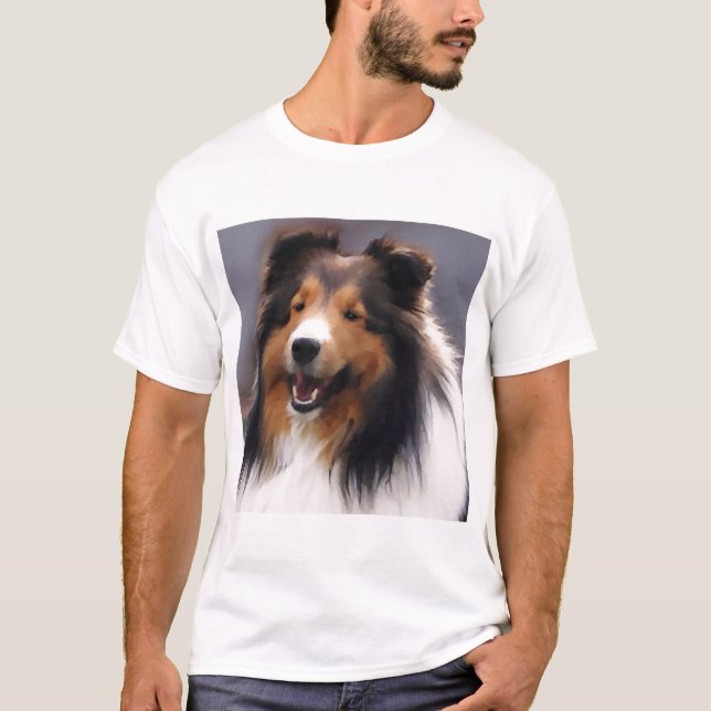 Camiseta Shetland Sheepdog Sheltie Gifs (Frente)