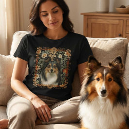 Camiseta Shetland Sheepdog Sheltie Vintage William Morris
