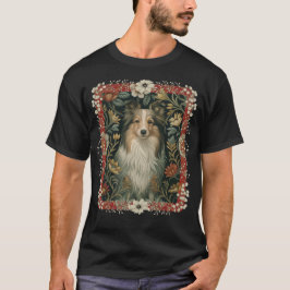 Camiseta Shetland Sheepdog Sheltie Vintage William Morris