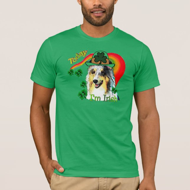 Camiseta Shetland Sheepdog St Patricks (Frente)