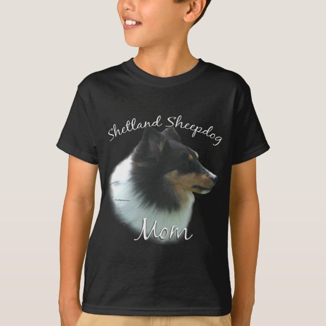 Camiseta Shetland Sheepdog (tri) Mãe 2 (Frente)