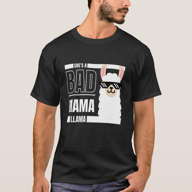 Camiseta Sheu2019s A Bad Mama Llama  Mothers Day For Mom Mo (Frente)