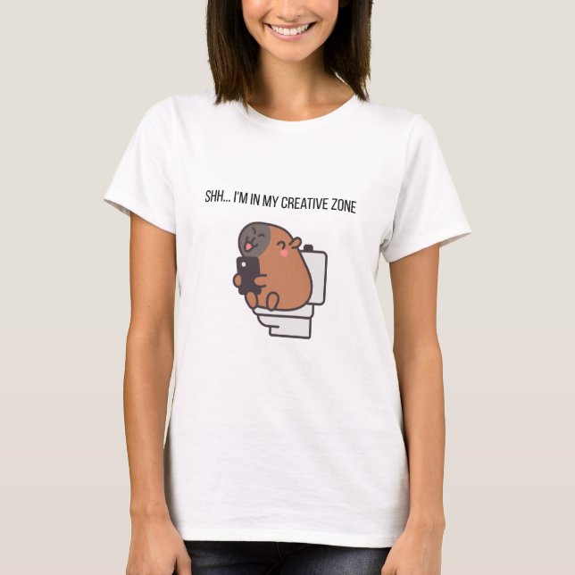 Camiseta Shh… I’m in My Creative Zone | Funny Capybara Grap (Frente)