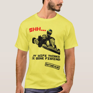 Camiseta Shh… Minha esposa pensa que eu tenho a pesca ida