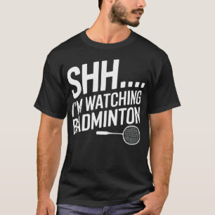 Camiseta Shhh Estou assistindo equipamento de badminton par
