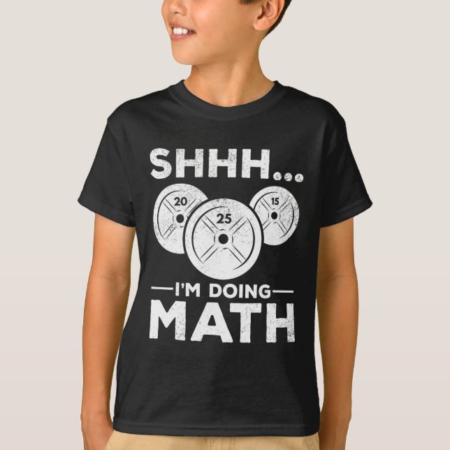 Camiseta Shhh, estou fazendo trem de Malhação de ginástica  (Frente)