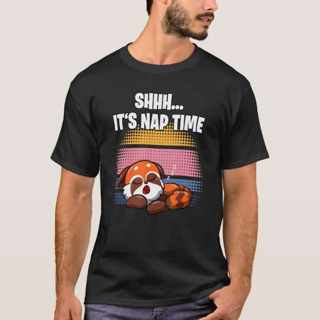 Camiseta Shhh  It's Nap Time  Sleepy Red Panda (Frente)