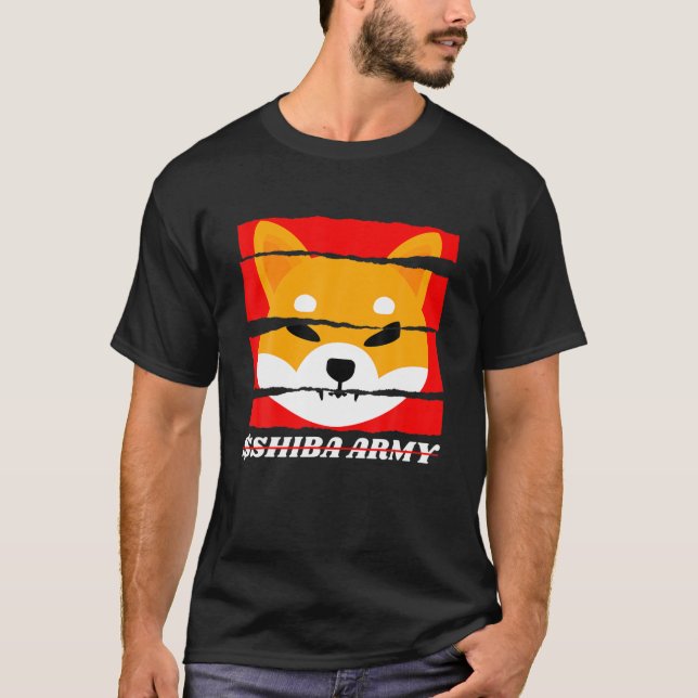 Camiseta $SHIB ARMY Para A Moon Shiba Inu Coin Cryptocurren (Frente)