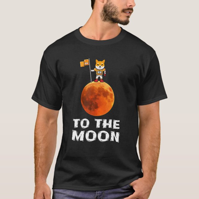 Camiseta $SHIB Shiba Inu Para O Tee Da Lua, Astronauta Engr (Frente)