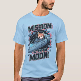 Camiseta Shiba Astronauta Pixel Art - Missão à Lua