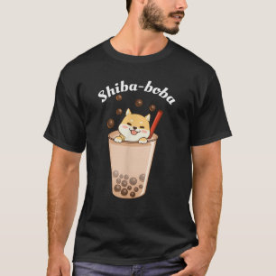 Camiseta Shiba Boba Kawaii Cog Cute Bubble Tea Shiba Inu
