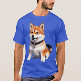 Camiseta Shiba cão retro amigo