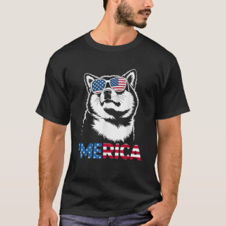 Camiseta Shiba Inu 4 De Julho Merica Cachorro Shiba Inu Amé