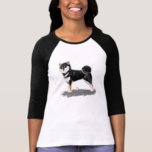 Camiseta shiba inu black&tan (Frente)