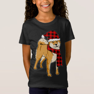 Camiseta Shiba Inu Buffalo Xadrez Japão Cachorro Durante o