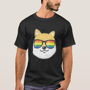 Camiseta Shiba Inu Cachorro Cachorro Orgulho gay Rainbow Lg