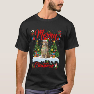 Camiseta Shiba Inu Cachorro Feliz Árvore de Natal Shiba