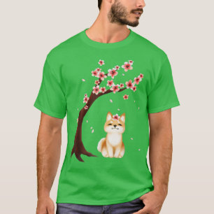Camiseta Shiba Inu Cachorro Japonês Flor Sakura Blossom