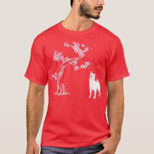 Camiseta Shiba Inu Cachorro Japonês Flor Sakura Blossom