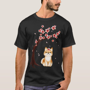 Camiseta Shiba Inu Cachorro Japonês Flor Sakura Blossom