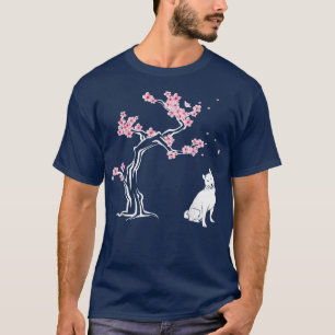 Camiseta Shiba Inu Cachorro Japonês Flor Sakura Blossom