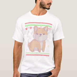 Camiseta Shiba Inu Cachorro Papai Noel Noel Feio Padrão de 