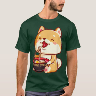 Camiseta Shiba inu cão comendo Raio
