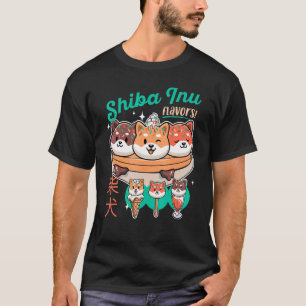 Camiseta Shiba Inu Cão Sorvete de Retragem em Cuta
