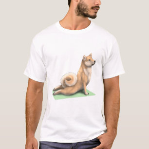 Camiseta Shiba Inu Cão Yoga Pose Meditação Zen Exe