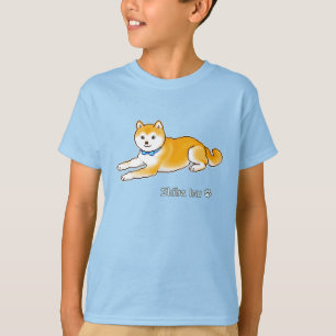 Camiseta Shiba Inu Com Uma Arte De Pixel Azul Leve