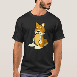 Camiseta Shiba Inu Comendo Um Cachorro De Taco
