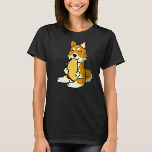 Camiseta Shiba Inu Comendo Um Cachorro De Taco