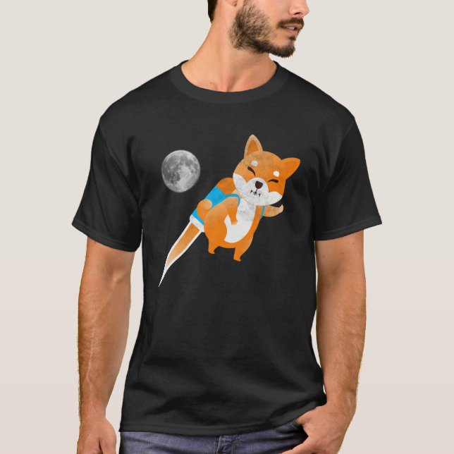 Camiseta Shiba Inu Crypto Moon Rocket Shib Army Co (Frente)