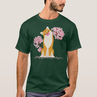 Camiseta Shiba Inu D - Blossom de Cereja do Kawaii Sakura