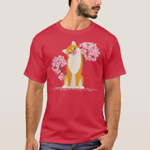 Camiseta Shiba Inu D - Blossom de Cereja do Kawaii Sakura