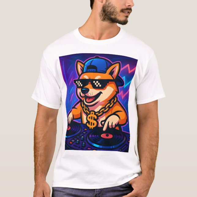 Camiseta Shiba Inu DJ Party (Frente)