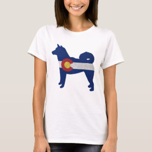 Camiseta Shiba Inu Dog Breed Colorado Flag Silhouette