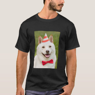 Camiseta Shiba Inu Dog Em Festa De Chapéu