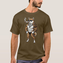 Camiseta Shiba Inu Dog, muscular, tattooed, bodybuilder