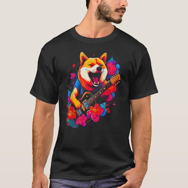 Camiseta Shiba Inu Dog Music 1 (Frente)