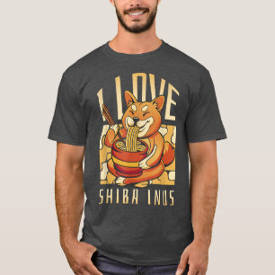 Camiseta Shiba Inu Dog Ramen Anime Noodles Kawaii Japonês