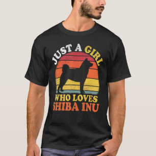 Camiseta Shiba Inu Dog Vintage Apenas Uma Menina Que Ama Sh