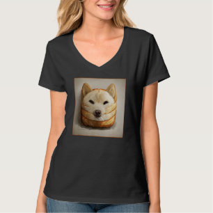 Camiseta Shiba Inu Doge Meme Pão Akita Inu Hokkai