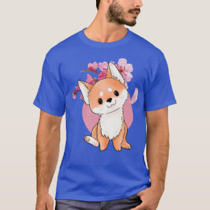 Camiseta Shiba Inu e Sakura Cherry Blossom