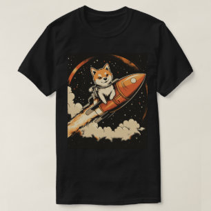 Camiseta Shiba Inu em uma Camisa-T de Foguete