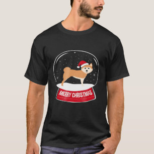 Camiseta Shiba Inu Feliz Festa de Natal