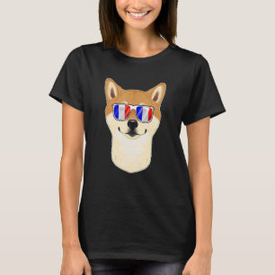 Camiseta Shiba Inu France Óculos escuros I Bandeira frances