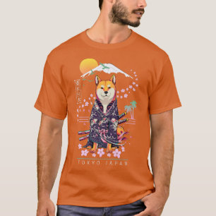 Camiseta Shiba Inu Japonês Aestética Sakura Cherry Bloss
