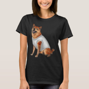 Camiseta Shiba Inu Japonês Amo Mãe Tatuagem Cão Dono de Ani