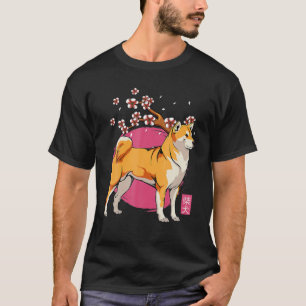 Camiseta Shiba Inu Kawaii Cachorro Flor